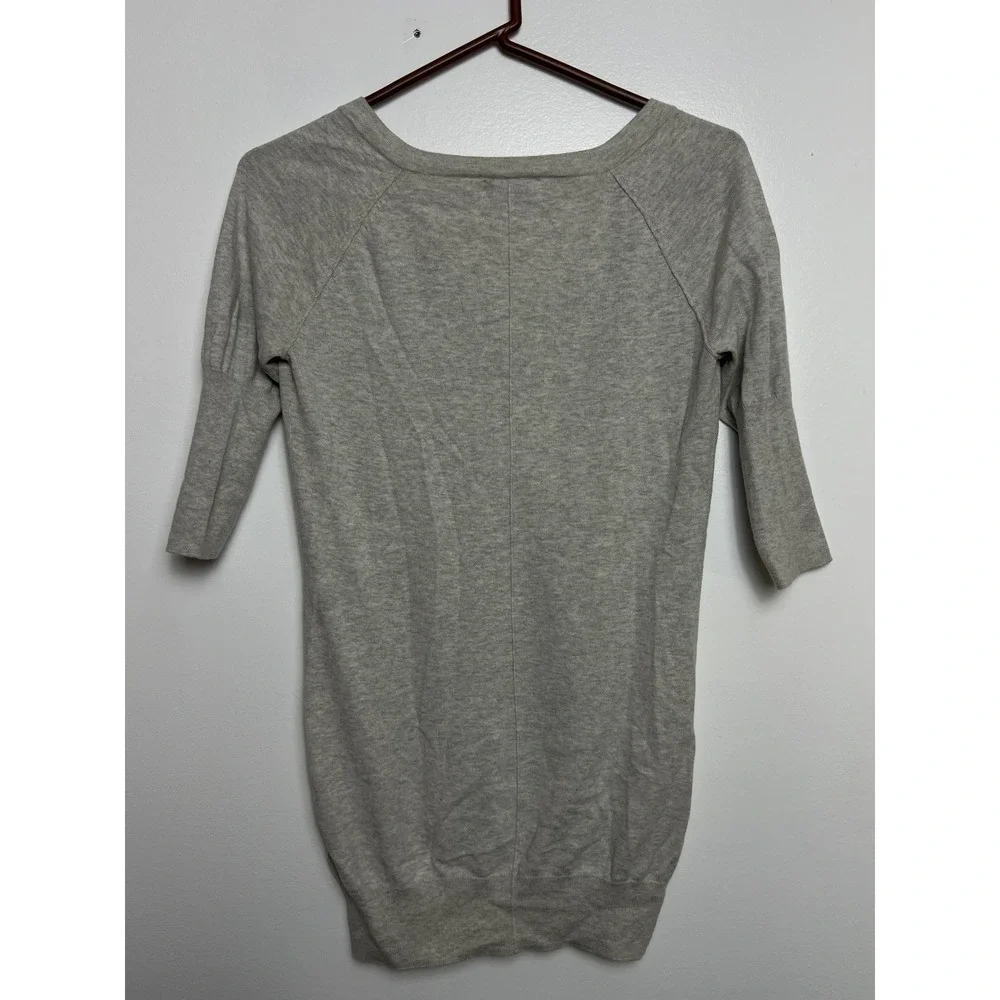 James Perse Women's 3/4 Sleeve Casual Pullover Terry Sweatshirt Dress 2 S Gray‎